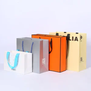 Custom Eco-Friendly White Cardboard Paperboard Gift Bag for Clothing & Shoes Recycled Materials Custom Design