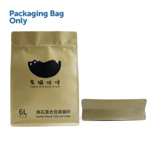 Custom Eight Side Seal Flat Bottom Coffee Packaging Bag Kraft Paper Zipper Pouch With Ziplock for Food Storage