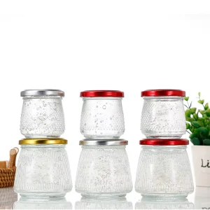 Custom Embossed Glass Jars with Screw Lids Empty Glass Containers for Bird’s Nest & Baby Food