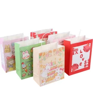 Custom Embossed Matte Finish Paperboard Bags with Handle for Cosmetic Gift Packaging and Logo Printing