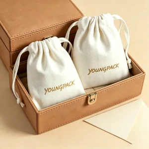 Custom Embroidered Canvas Drawstring Gifts Eco-friendly Cotton Drawstring Dust Bags Small Canvas Linen Cotton Pouches