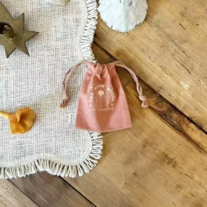 Custom Embroidery Cotton Drawstring Gift Shopping Bag Small Pink Canvas Dust Bag