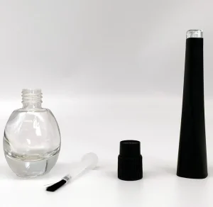 Custom Empty 10ml Nail Polish Oil Glass Bottle Cap Brush Screen Printing OEM ODM Available Custom Color Free Sample