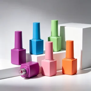 Custom Empty square Nail Gel Polish Packaging New 8ml Glass Nail Polish Bottle Design Packaging with Cap Brush