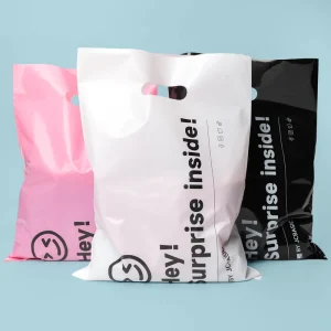 Custom Envelopes Plastic Reusable Gift Shipping Bags Bulk With Handles Die Cut Plastic Shopping Bags