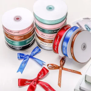 Custom Floral Printed Polyester Ribbons with Logo 100% Recyclable 4+ Color Fastness Gift Wrapping Bows Wedding Decor