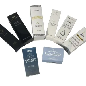 Custom Foldable Boxes Premium Packaging Printing White Cardboard Paper Boxes Recycled Materials for Lotion Candles