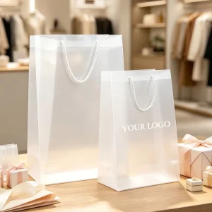 Custom Foldable Reusable Shopping Bags Luxury PP Clear Gift Bags with Handles Plastic Shopping Bag Foldable