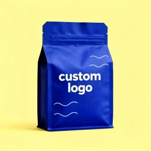 Custom Food Grade Plastic Packaging Bag with White Zipper Top Flat Bottom for Coffee and Sugar PET PE CPP Material