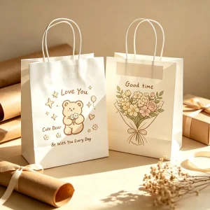 Custom Food Packaging Bags for Packaging Paper Bag With Logo Delivery Paper Food Bags for Food Brown Paper Kraft Bag Custom