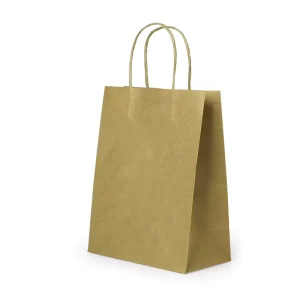 Custom Free Design Recyclable Kraft Paper Bag for Fruits Vegetables Coffee Promotion Exhibition 27x21x11CM Drawstring Closure