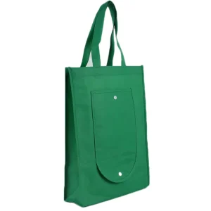Custom Front Pocket 80gsm Non Woven Medium Size Foldable Recyclable Shopper Bag Custom Color Logo Gift Craft Grocery Shopping
