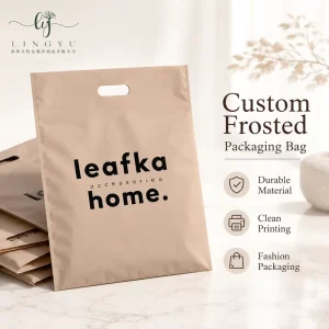 Custom Frosted PE Die Cut Handle Bags for Clothing Apparel Packaging OEM