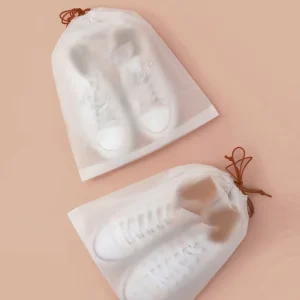 Custom Frosted Smooth Plastic Drawstring Backpack Draw String Pouch Gift Packaging Drawstring Bag