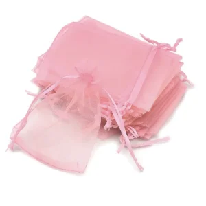 Custom Gift Organza Pouch Promotional clear Organza Mesh Drawstring Bag Organza Jewelry Candy Bag