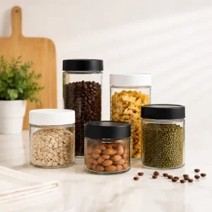 Custom Glass Container Straight Edge Glass Jar Honey Jar Kitchen Food Jar Storage Jar 60ml 90ml 150ml 180ml