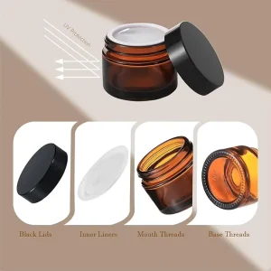 Custom Glass Jar Concentrate Promotional Empty Cosmetic Face Cream Eye Cream Essential Oil Candle Jar Airtight Packaging Screen