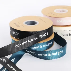 Custom Grosgrain Silk Satin Gift Ribbon With Logo
