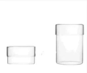 Custom Hand Blown High Borosilicate clear Cylinder Glass Jar Glass Storage Jars with Glass Lid for Kitchen