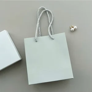 Custom High Quality Biodegradable Gift Paper Bags Folded Promotional Paper Shopping Bags with Logos