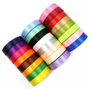 Custom High Quality Christmas 2cm Gift Wrapping Plain Ribbon for Flowers 25 Yards Decorative Ribbons Roll