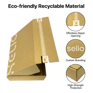 Custom High Quality Kraft Paper Mailing Box Self Adhesive Zipper Corrugated Shipping Box for Small Business Gift Packaging