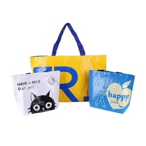 Custom High quality Extra-large Capacity Laminated Polypropylene Woven Shopping Bags with Sturdy Handles