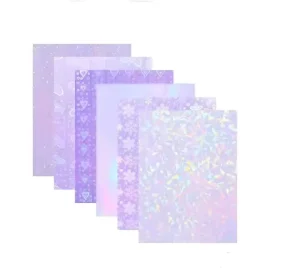 Custom Holographic Sticker Paper Transparent Holographic Vinyl Laminate Film Self Adhesive Clear Overlay Lamination Sticker Sheet