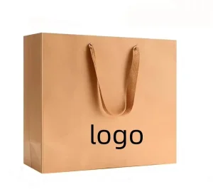 Custom Ivory Board Hard Paper Gift Bags for Crafts Custom Cosmetics and Shopping Fancy Christmas Design with Logo
