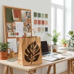 Custom Kraft Paper Bag for Coffee and Milk Tea Biodegradable for Clothing Store Gifts Features Printed Logo