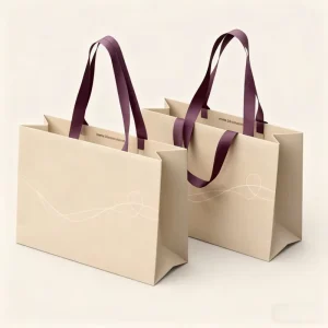 Custom Kraft Paper Bag for Food Packaging Recycled Offset Printed Materials Screen Printing Surface for Craft and Promotion