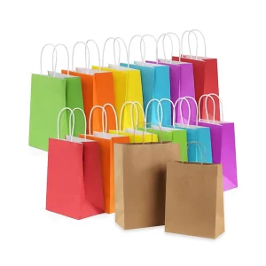 Custom Kraft Paper Bags High Quality Flexo Printed Recyclable Recycled Materials Promotion Supermarket Use