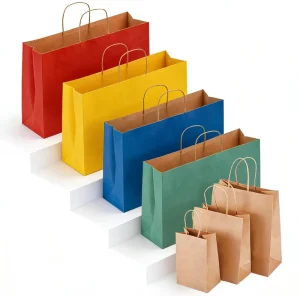 Custom Kraft Paper Bags, Recyclable, Screen Printed Logo, Bolsa De Papel for Food Industrial Use