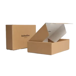 Custom Kraft Paper Box Simple White Inner Liner Eco Friendly Recyclable Foldable Corrugated Gift Shipping Packaging