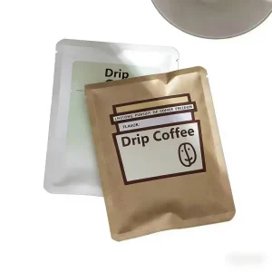 Custom Kraft Paper Coffee Bags with Valve Flat Bottom Aluminum Foil Pouches for Coffee Bean Packaging