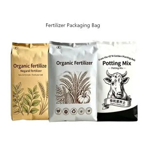Custom Kraft Paper Fertilizer and Animal Feed Bags Moisture Proof Recyclable Stand Up Pouches