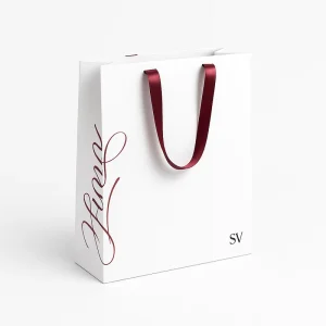 Custom Kraft Paper Gift Bags With Rope Handle Recyclable Retail Packaging