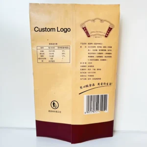 Custom Kraft Paper Packaging Plastic Stand up Bag With Zipper for Baked Duck Chicken Roasted Food Bags