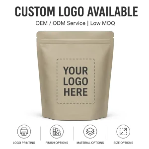 Custom Kraft Paper Stand up Zipper Packaging Pouches Custom Printed Kraft Pouches