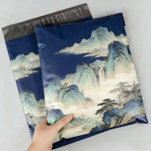 Custom LDPE Plastic Mailer Packaging Bags with Resealable Self Adhesive Seal and Handle for Clothes and Shoes Courier Shipping