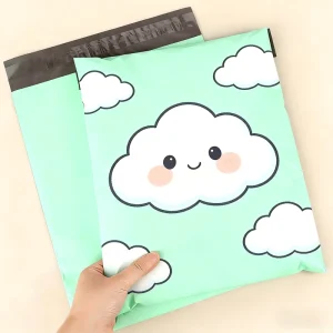 Custom LDPE Resealable Self Adhesive Seal Plastic Mailer Bags with Silk Screen Printing Recyclable Packaging for Shoes Clothing