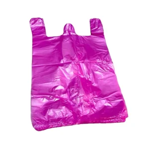 Custom LOGO Plastic Shopping Bags Durable PE T Shirt Grocery Bags with Handle for Retail Supermarket Packing