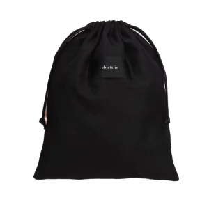 Custom Label Logo Cotton Muslin Drawstring Bag Recyclable Black Cotton Clothes Shoes Packaging Bag