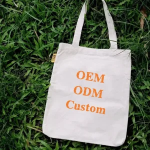 Custom Large Beach Gift Shopping Rope Handle Zipper Closure Blank Tote Custom Printed Logo Cotton Canvas Bag
