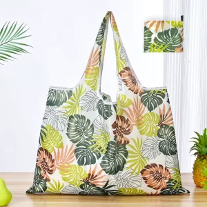 Custom Large Capacity Folding Shopping Bag 210D Polyester Recycled Shopping Bags Heavy Duty for Groceries Reusable Tote Bags
