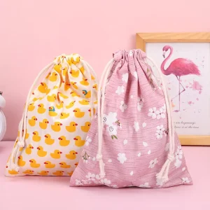 Custom Large Cotton Dust Shoe Clothing Bag Drawstring Cotton Canvas Garment Bags