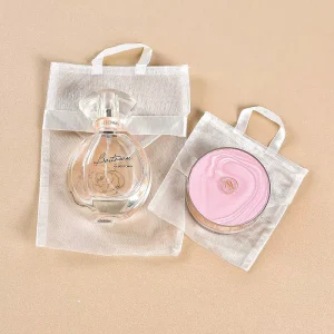 Custom Large Gift Perfume Candy Organza Pouch Bag Round Organza Jewelry Bag With Logo