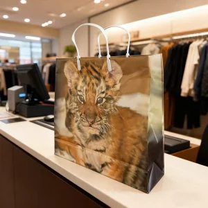Custom Large Matte PE Square Bottom Tote Bag for Russian Market Soft Touch Non Glossy Shopping Bag Supermarket Exhibition