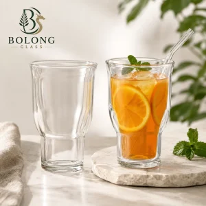 Custom Logo 400ml Clear Cylinder Glass Water Bottle Jar with Thick Base Eco-friendly Beverage Juice Packaging