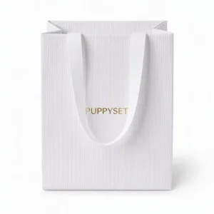 Custom Logo Art Paper Shopping Bag with Offset Digital Printing and Ribbon Handle for Gift Retail Boutique Promotion Packaging